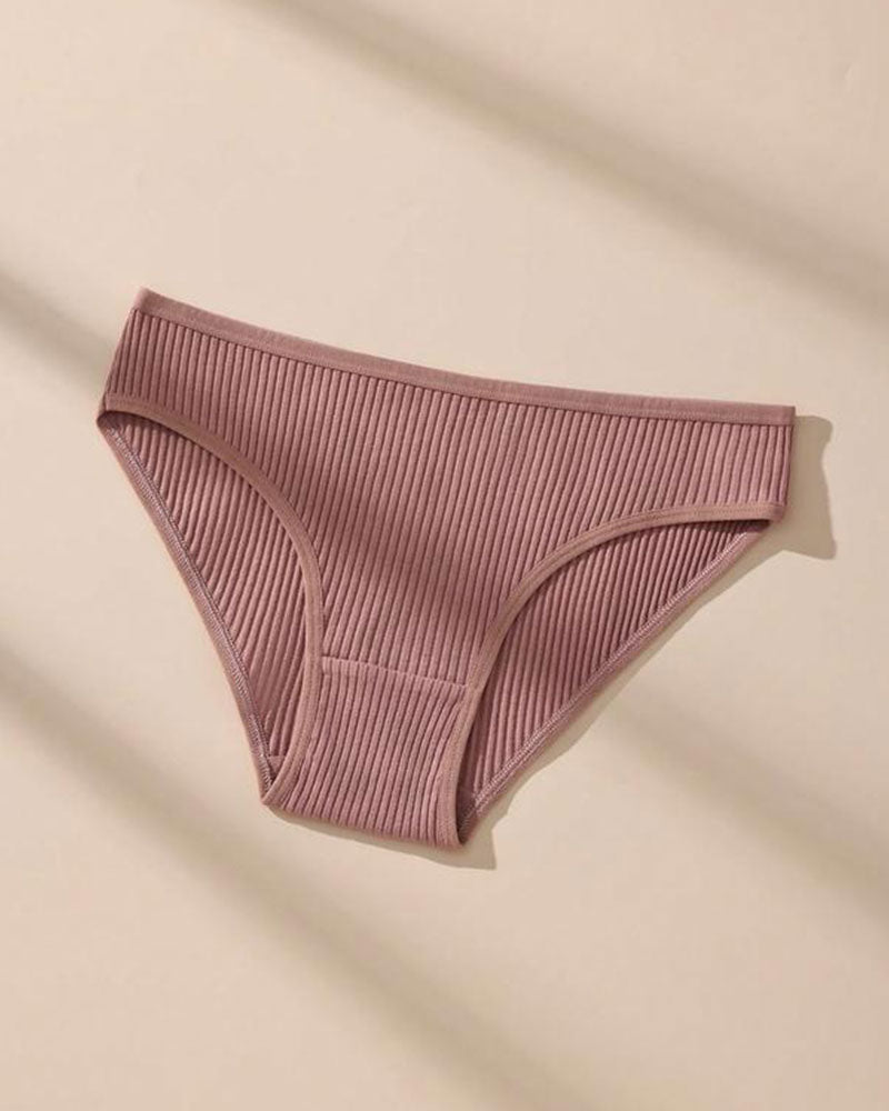 Culotte Femme Respirante Texture Rayée Verticale Confortable Tendance Taille Moyenne