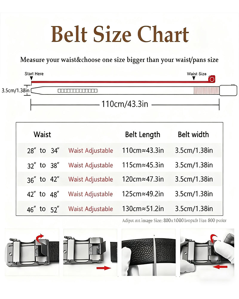 🎁 Ceinture en Cuir à Crémaillère Avec Boucle Réglable💼