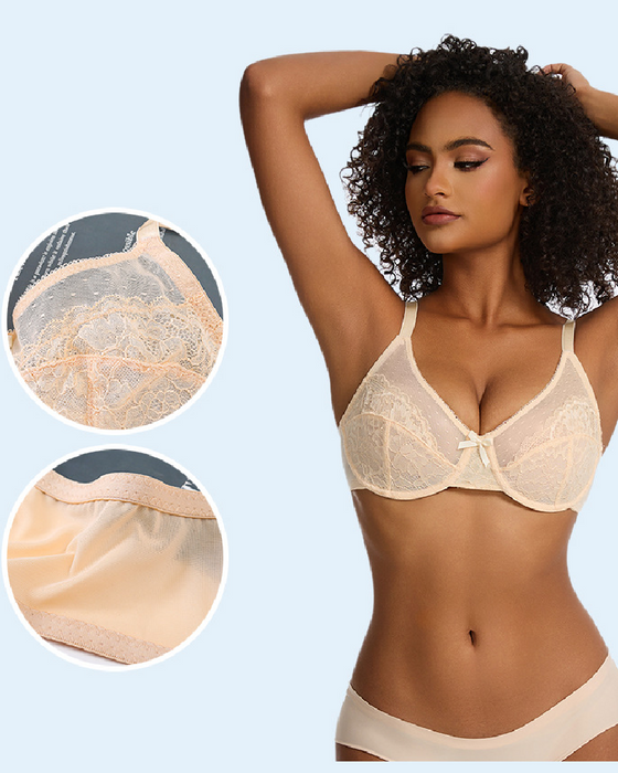Soutien-Gorge Maille Dentelle Plissé
