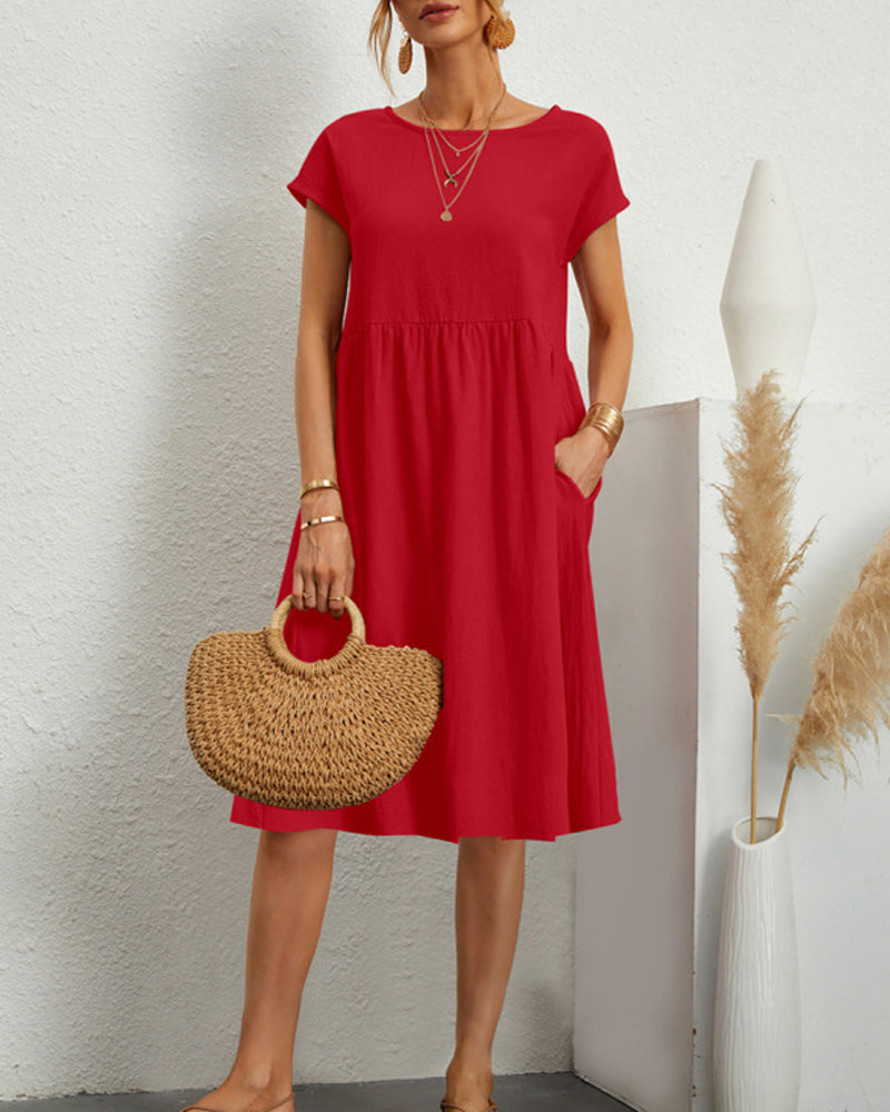 Robe ample à encolure ronde