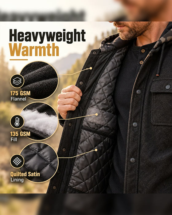 Manteau Homme À Carreaux À Capuche Boutonnage