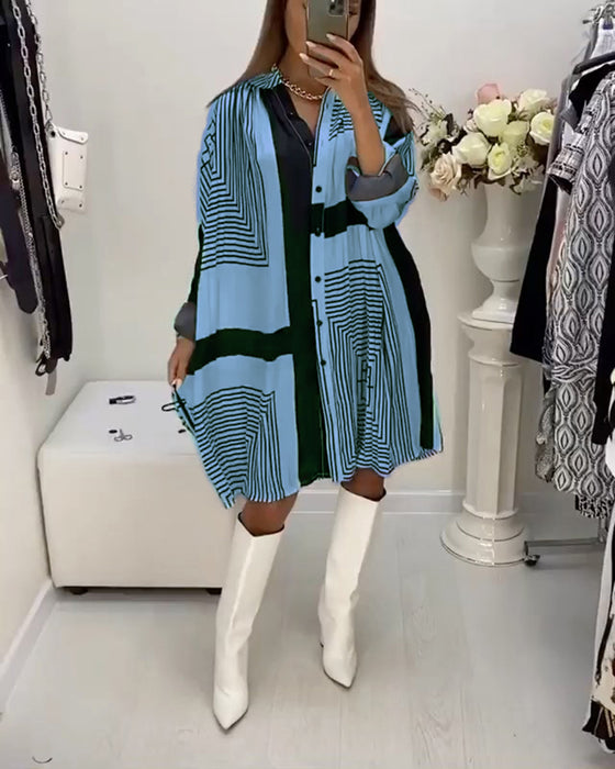 Robe avec boutons et imprimé