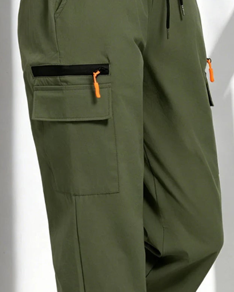 Pants Cordon Détendu Casual Cargo