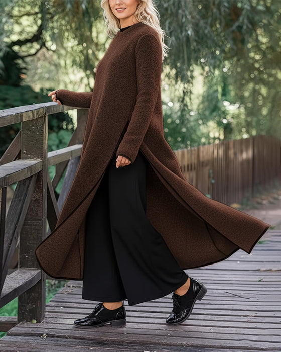 Robe Décontracté Chaud Fente Latérale Longue