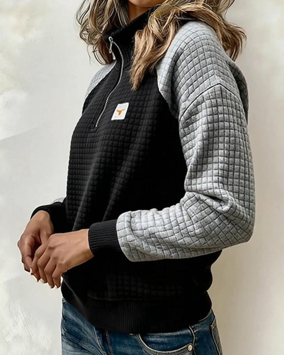 Sweat Col Montant Gaufre Color Block