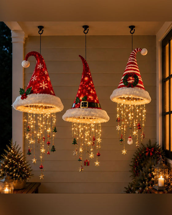 🎅 Chapeau De Père Noël Lumineux Lustre Suspendu🎄