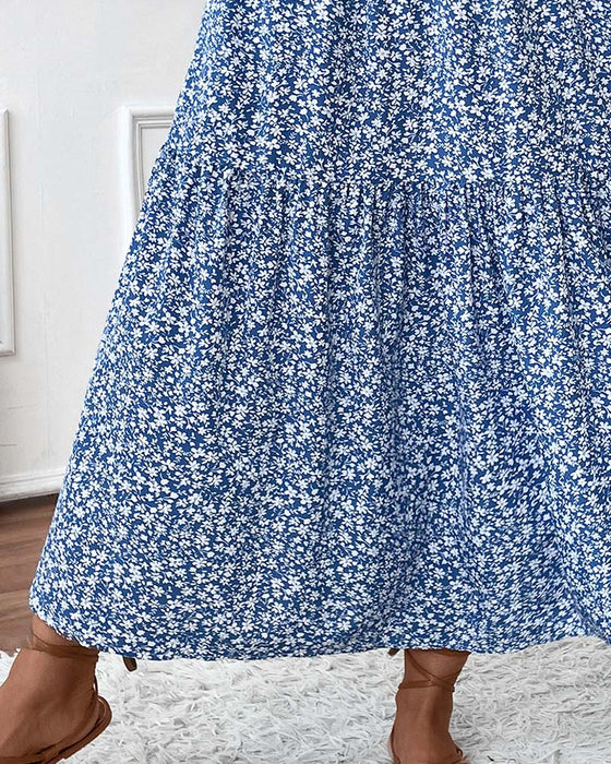 Jupe Superposée Petit Imprimé Fleur Ligne A Longue