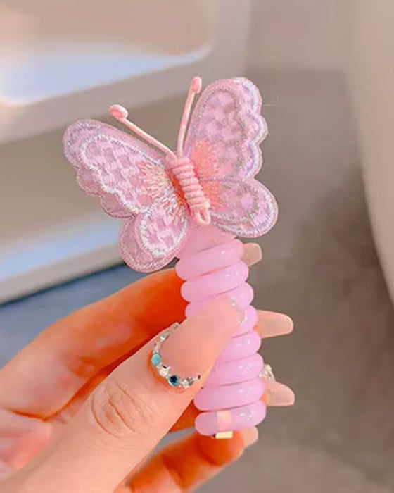 Élastiques Pour Cheveux En Fil Téléphonique Avec Papillon