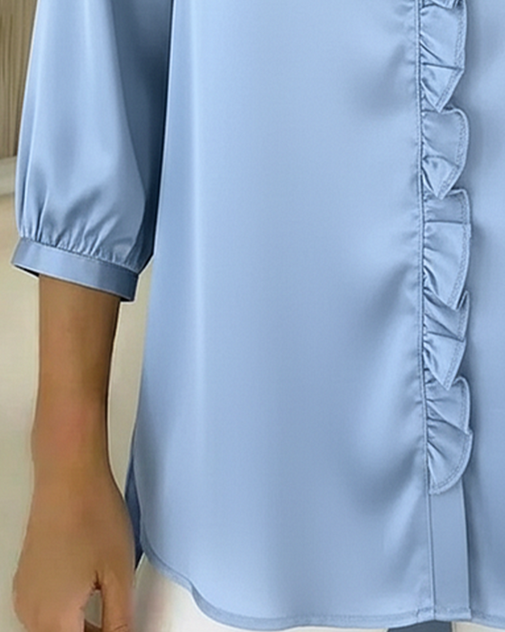 Chemisier Col V Design Mode Volant