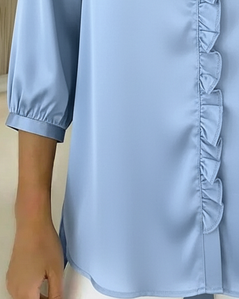 Chemisier Col V Design Mode Volant