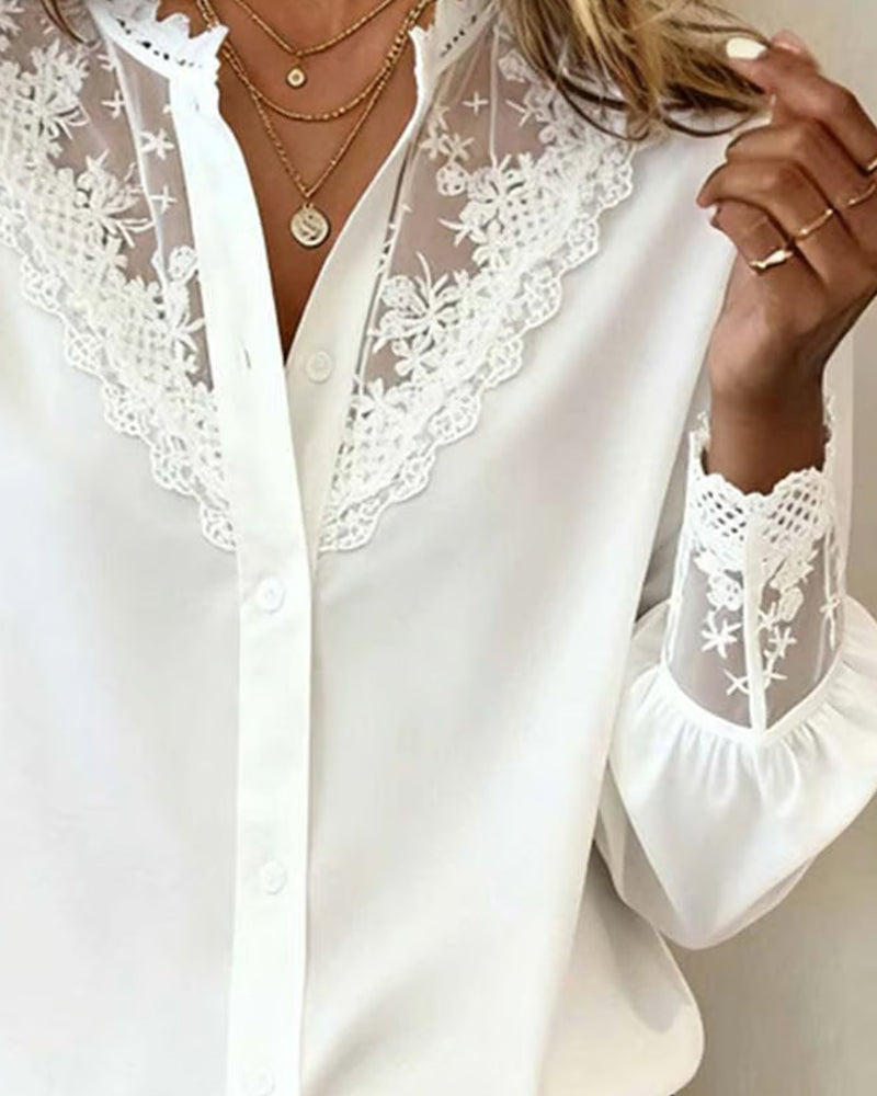 Chemise Élégante Et Stylée Patchwork