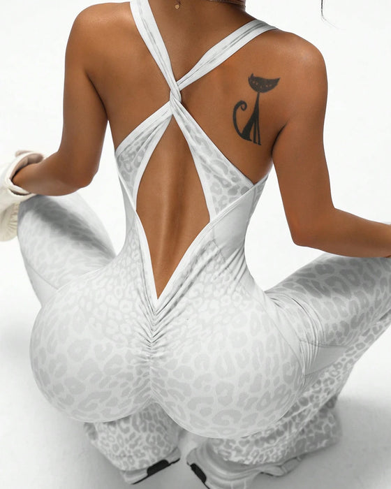 Combinaison De Yoga Léopard Sculptante