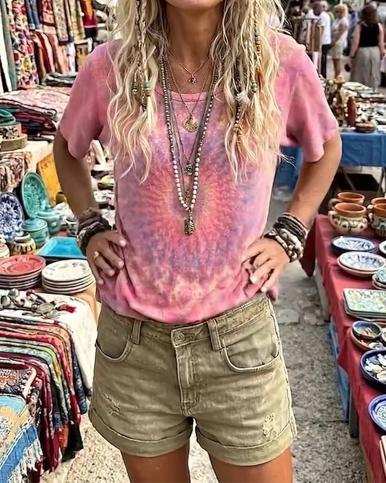 T-Shirt Verlauf Krawatte Farbe
