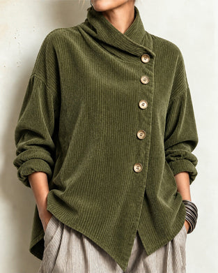 Manteau Col Roulé Bouton Lâche