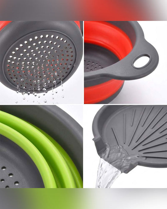 Ensemble Passoire Égouttoir De Cuisine Pliable Avec Plateau D'Égouttage