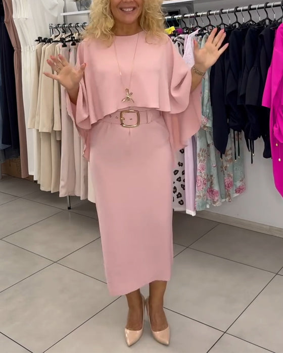 Robe Fashionable Col Rond Élégant