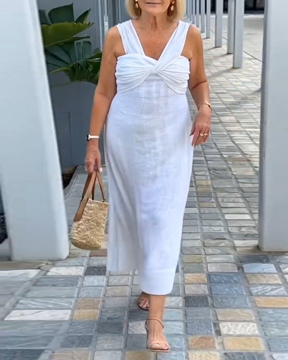 Robe Torsadée Bretelle Unie