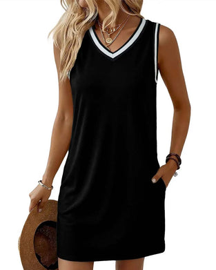 Robe Col En V Bloc De Couleur Active Débardeur