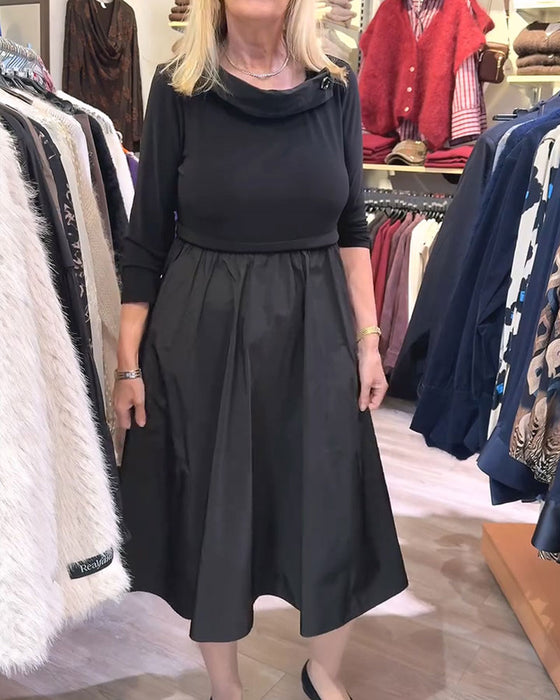 Robe Col Tombant Patchwork Ligne A Maxi
