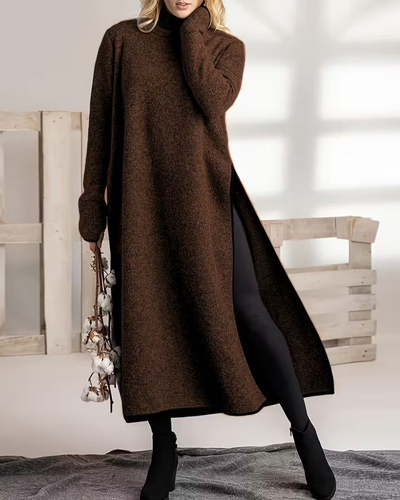 Robe Décontracté Chaud Fente Latérale Longue