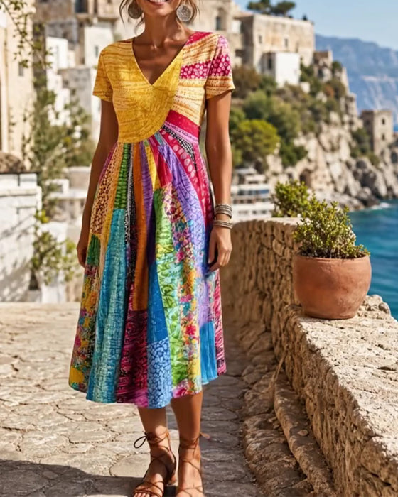 Robe Colorée Décontractée Tendance