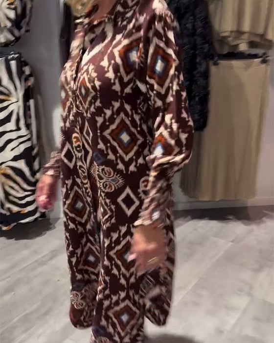 Robe Chemise À Motif Losanges