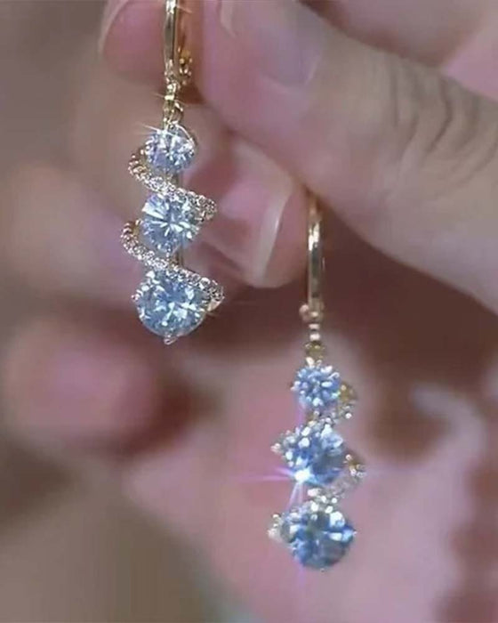 💎👗 Boucles D'oreilles Spirale Et Goutte Asymétriques ✨