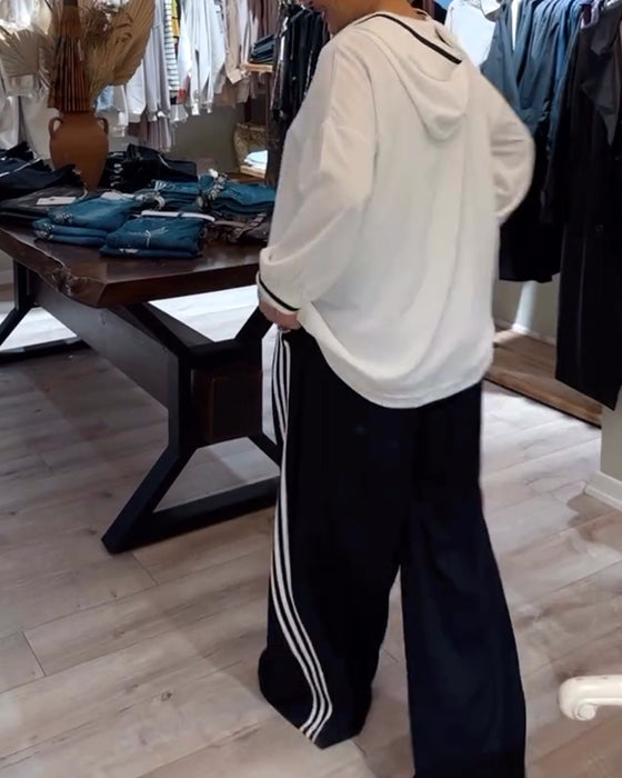 Ensemble deux pièces à capuche et rayures