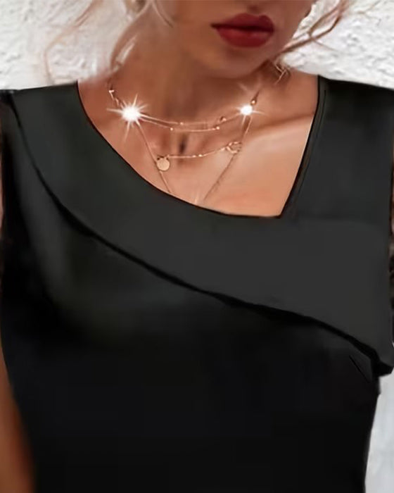 T-Shirt Col Décloué Dentelle Manches Courtes