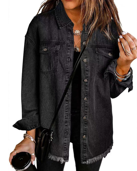 Chemise Effiloché Ourlet Lavé