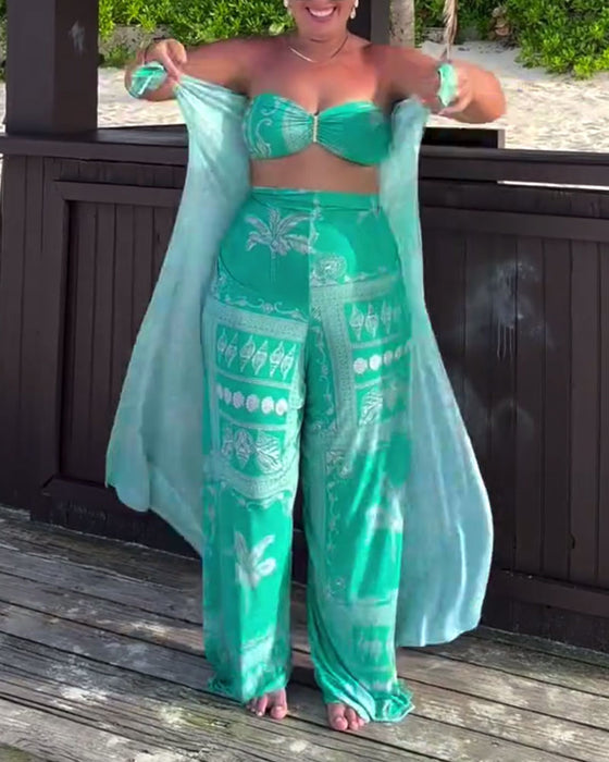 Maillot De Bain Personnalisé Et Élégant Enveloppé Autour De La Poitrine Imprimé