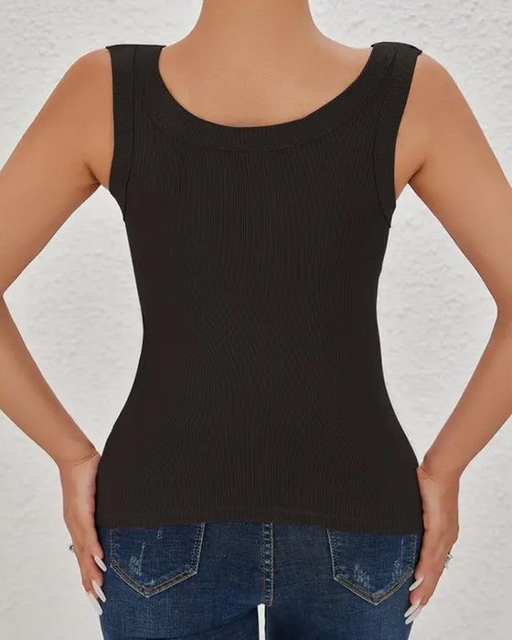 Coton Côte Rembourré Camisole Avec Soutien-Gorge Intégré