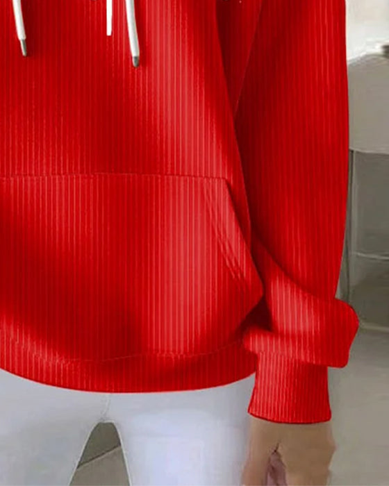 Sweat À Capuche Décontracté Manches Longues Avec Lettrage