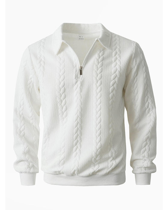 Hoodie Revers Demi Fermeture Éclair Décontracté