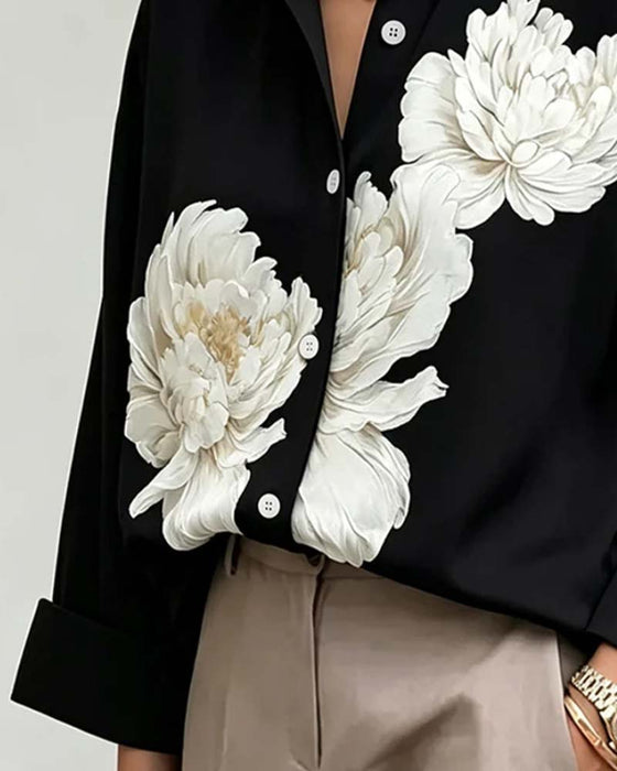 Chemise Imprimé Floral Revers