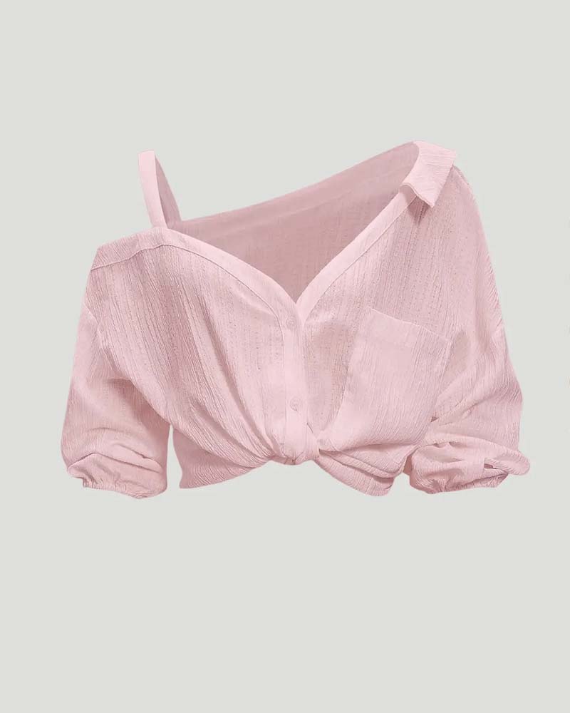 Blouse Bretelle Une Épaule Torsadé