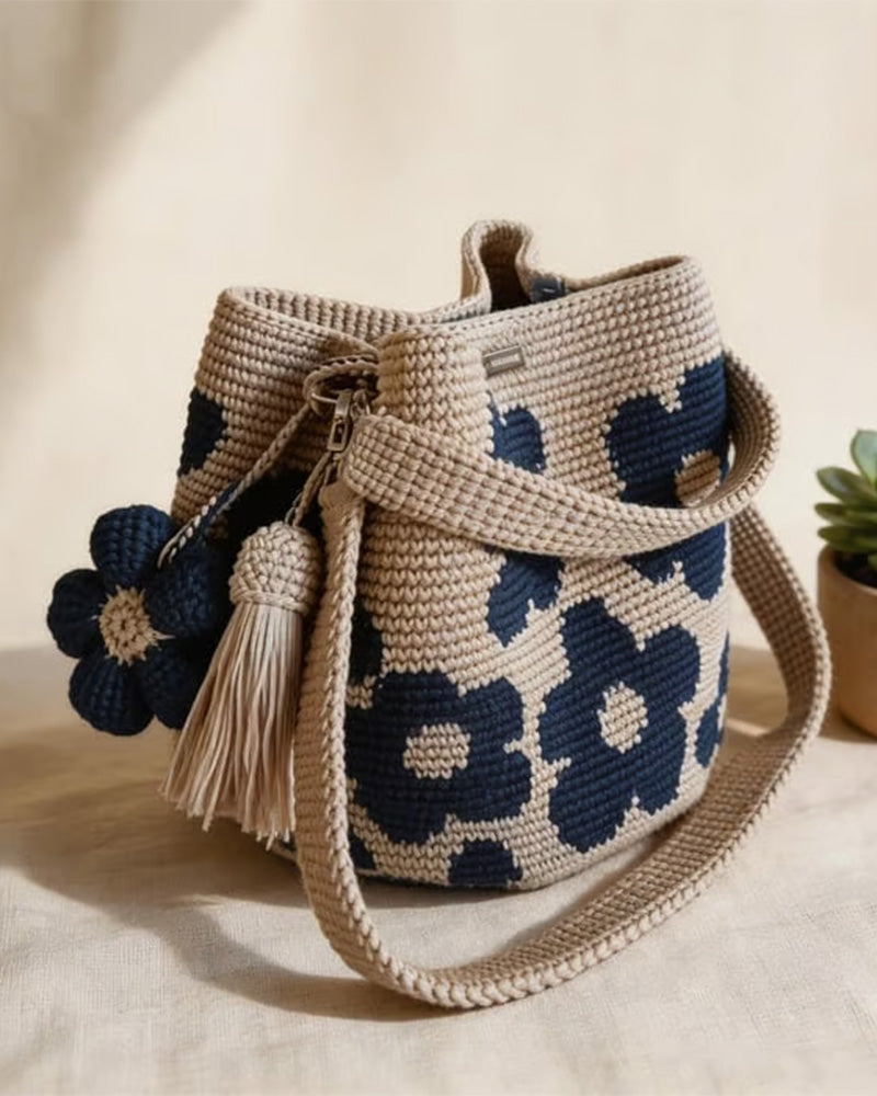 Sac Fleur Crochet Tote