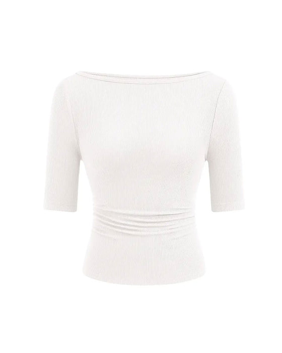 T-Shirt Off-Shoulder Tricoté Uni