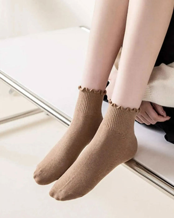 Chaussettes Femmes Bord Volanté (6 Paires)