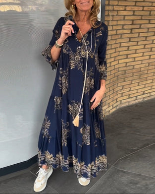 Robe Vintage ample à col en V