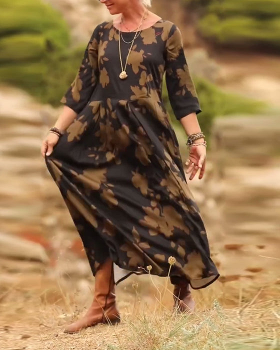 Robe tempérament rétro imprimée