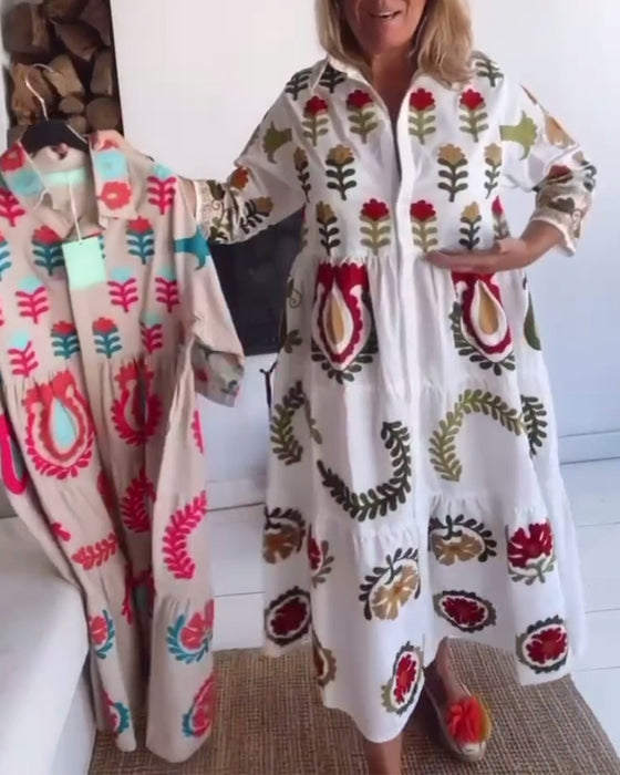 Robe Imprimé Floral Graphique