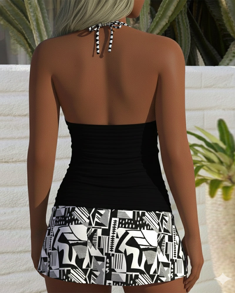 One-Piece Profond-V Peplum