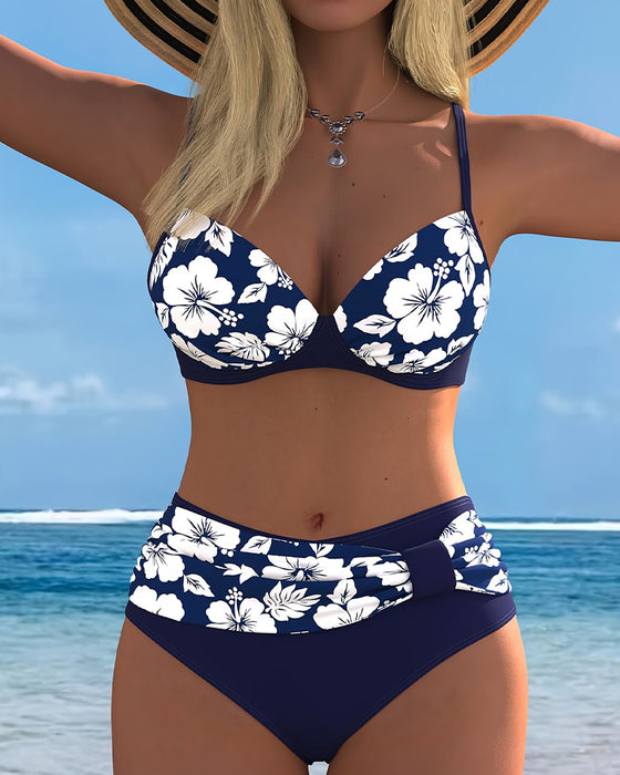 Bikinis Hibiscus Imprimé Deux Pièces