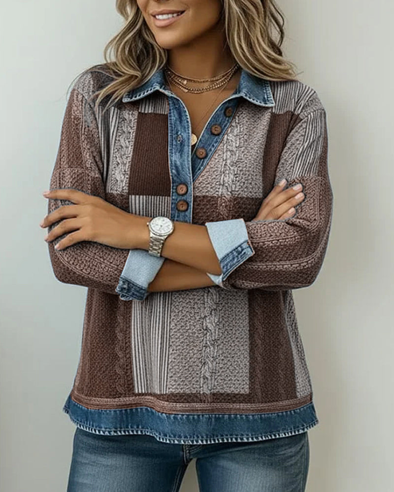 Sweat À Manches Longues Et Impression En Coupe De Couleur