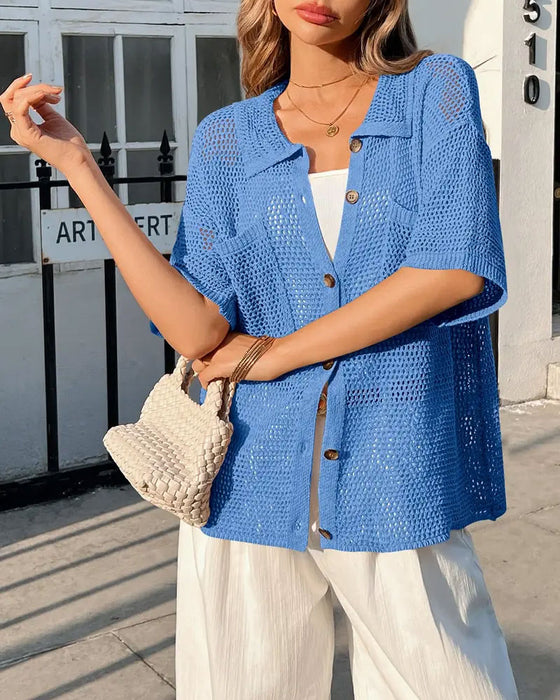 Cardigan Revers Creux Maille