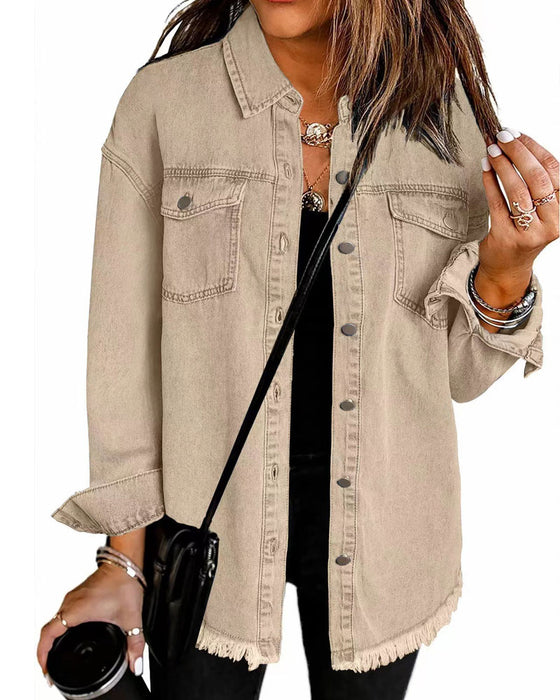 Chemise Effiloché Ourlet Lavé