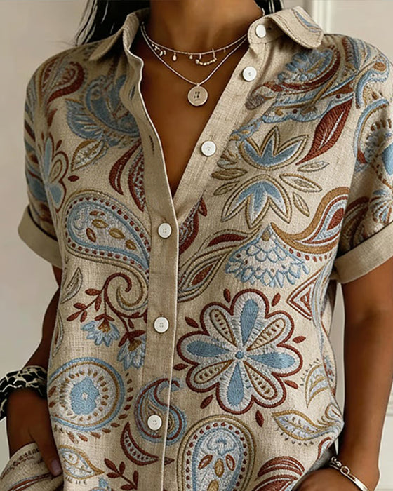 Chemise Motif Paisley Revers