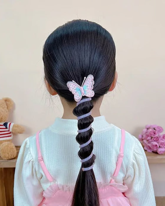 Élastiques Pour Cheveux En Fil Téléphonique Avec Papillon