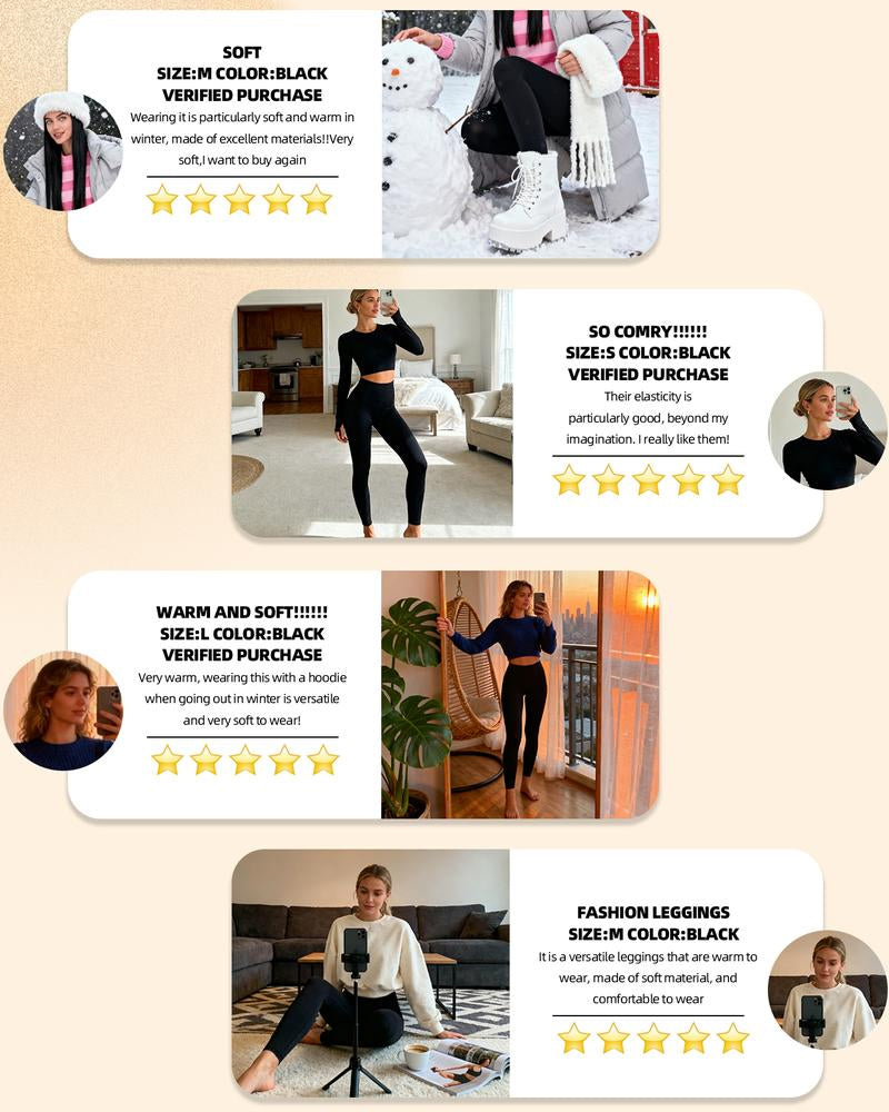 Leggings Chaud Haute Taille Confort Doublé